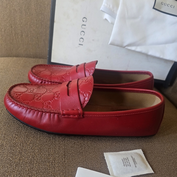 Gucci Red Leather Loafers Men\'s Gucci Size 7/US 7.5 main image 11